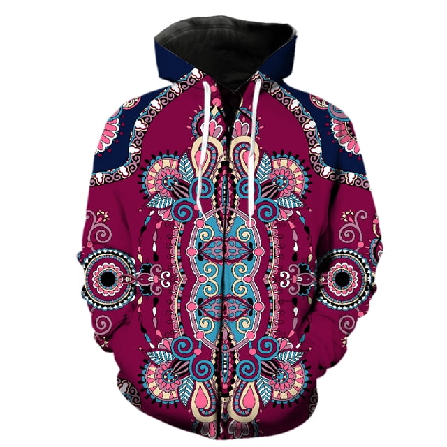 Sudadera con capucha y cremallera estilo nacional retro para hombre, estilo hip hop, informal, genial, para adolescentes, con estampado 3D, manga larga, divertida, unisex