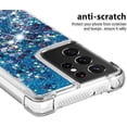 thumbnail image 4 of Compatible with Samsung Galaxy S21 Ultra Case Glitter Liquid Cute Clear Phone Case Floating Quicksand Shockproof Protective Bumper Soft TPU Case for Samsung Galaxy S21 Ultra Love Blue YB, 4 of 6