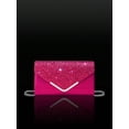 thumbnail image 3 of REMANLAND Hot Pink Glitter Evening Clutch Purse, Full Matching Crystal Jewelry Set Necklace Earrings Bracelet for Prom Wedding Cocktail, 3 of 8