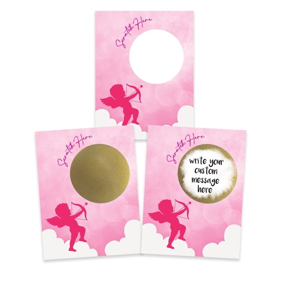 My Scratch Offs Valentine's Day Cupid DIY Scratch-off Game Cards & Stickers, Pink, 20 Pack
