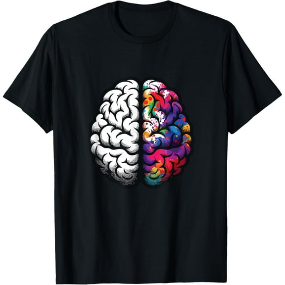Brain Shirt - Left and Right Brain Art Anatomy Neuroscience T-Shirt