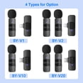 thumbnail image 2 of BOYA BY-V10 One-Trigger-One 2.4G System Clip-on Phone Microphone Omnidirectional Mic Auto Pairing Smart Noise Reduction 50M Transmission Replacement for Type-C Android Smartphones, 2 of 7