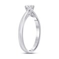 thumbnail image 3 of Solid 14K White Gold Real Natural Diamond Solitaire Engagement Ring for Women 1/4 Carat - Size - 8 ( .25 Cttw ), 3 of 5