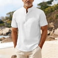 thumbnail image 2 of Mens Knit Henley Pullover Shirts Short Sleeve Ribbed Textured Shirt Casual Vacation Beach Shirts White, 2 of 6