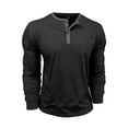 thumbnail image 3 of Awdenio Mens Shirts Casual Henley Long Sleeve T-Shirt Casual Shirt Banded Collar Designed Tees Tops, 3 of 7