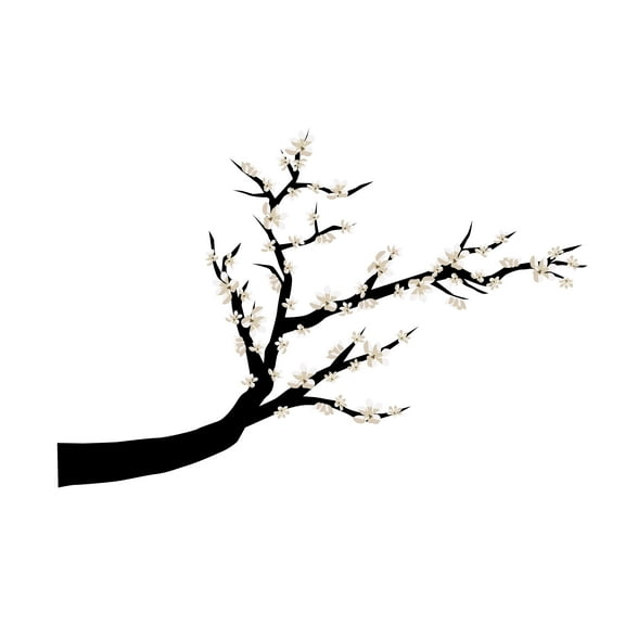 Beautiful Cherry Blossom Tree Branch Wall Stickers -Easy Peel and Stick- Giant Wall Decals-Vinyl Wall Decals-Home decoration Vinyl Made Stickers-Size : 10" x 6".