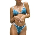 thumbnail image 2 of KYAIGUO Floral Split Bikini Swimsuit for Women,Women Halter Floral Print 2 Piece Swimsuits,Women Halter Triangle Beach Bathing Suits, 2 of 11
