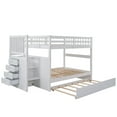 thumbnail image 5 of Harper & Bright Designs Full over Full Bunk Bed with Stairs and Storage Wood Bunk Bed frame with Trundle and Drawers, White, 5 of 11