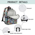 thumbnail image 4 of Football and Trophy Blue Pattern Cute School Backpack Bag for School with Padded Back and Adjustable Shoulder Straps 15.25"x11.5"x5.25", 4 of 5
