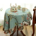 thumbnail image 6 of Round Tablecloth,Vintage Tablecloth With Fringe,durable Table Cover For Living Room Bedroom Dining Room Restaurant-A-140cm, 6 of 7