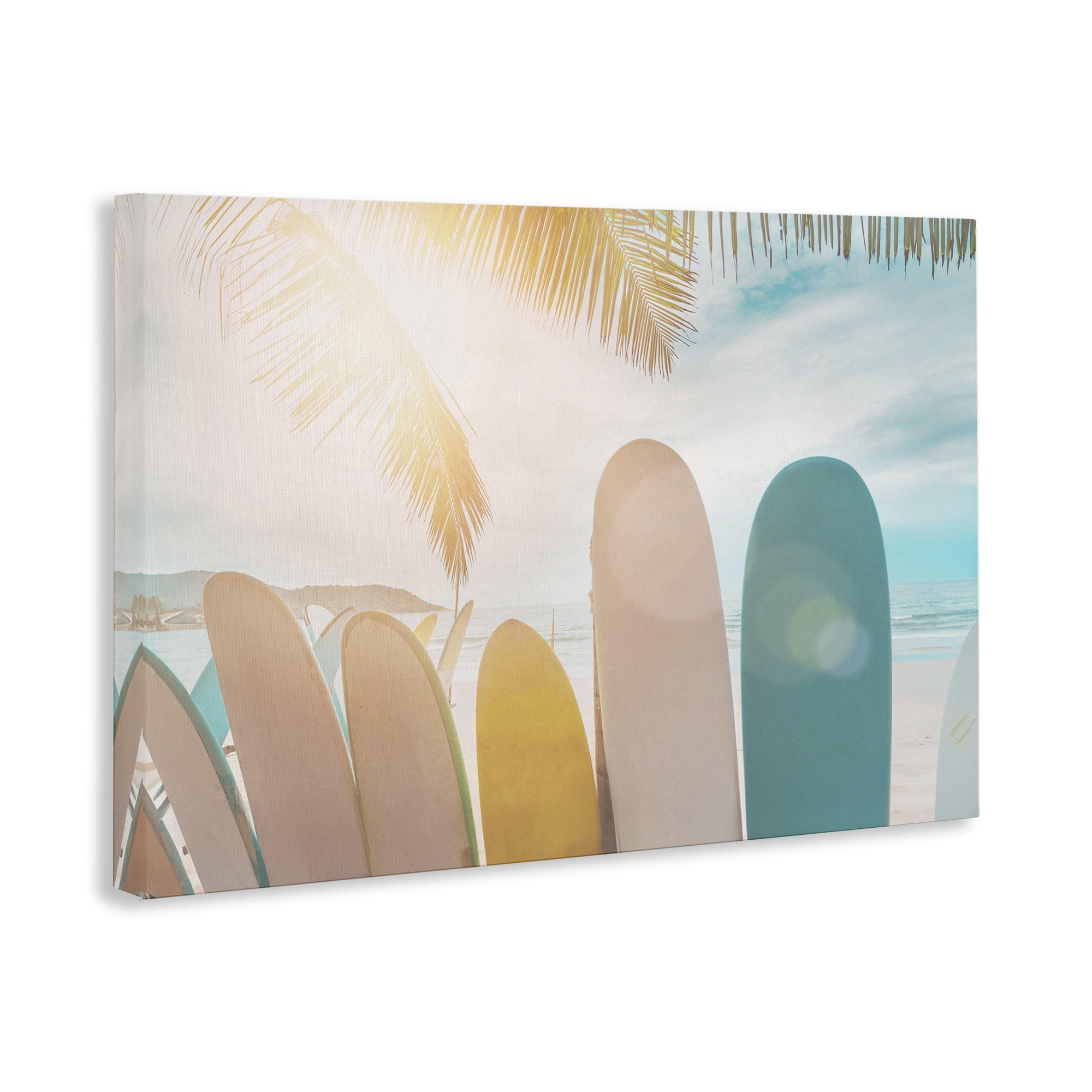 Stupell Industries Sunny Beach Surfboards Sports Photography Wrapped Canvas Art Print Wall Art, 45 x 30