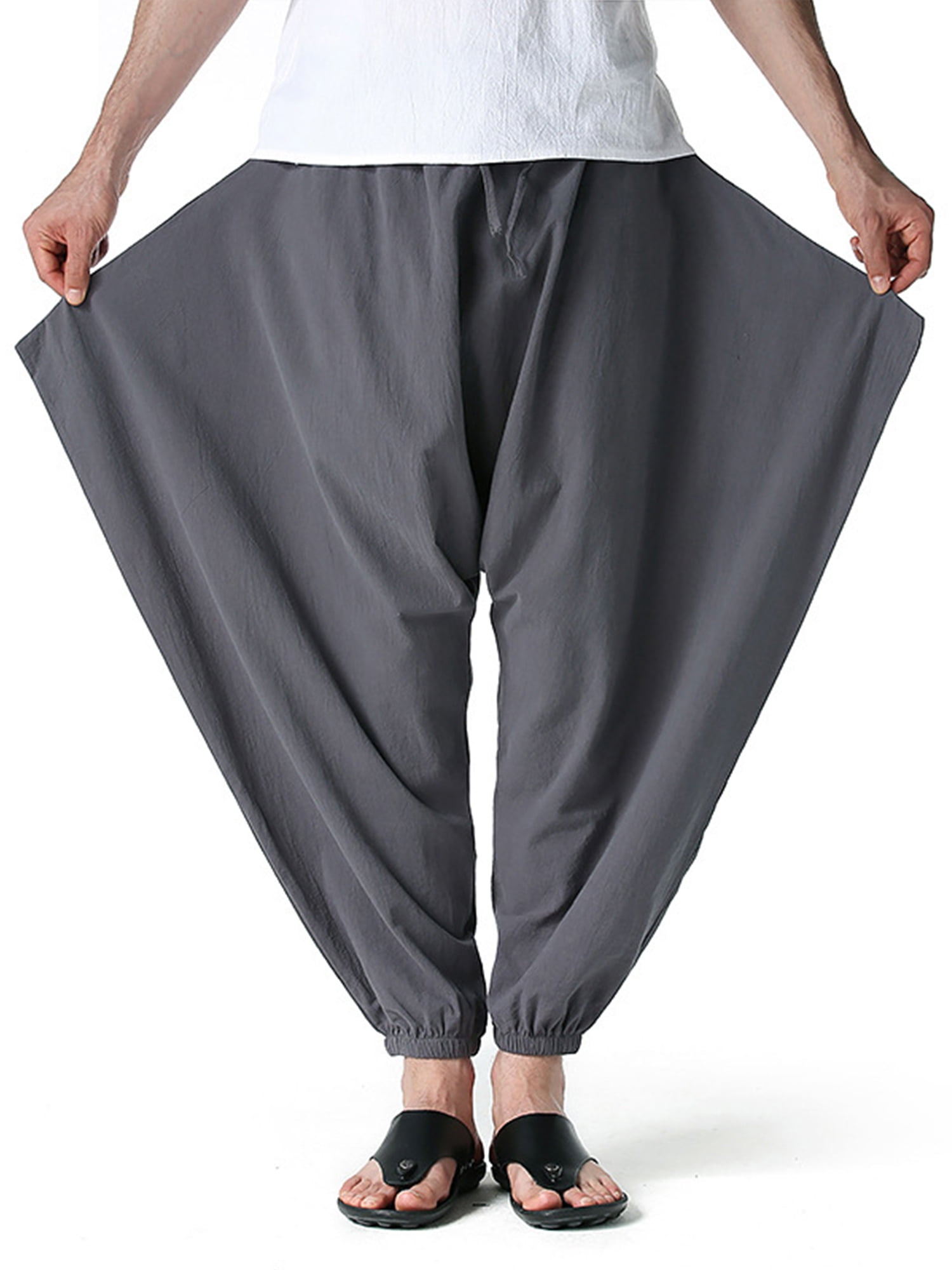 Ankle Length Pants for Men Striped Harem Jogger with Drawstring Yoga Trousers Skinny Dress Capri Fashion Elastic Waistband Ankle Length Pants for Men Striped Harem Jogger with Drawstring Yoga Trousers Skinny Dress Capri Fashion Elastic Waistband