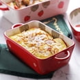 thumbnail image 3 of Cute Strawberry Ceramic Baking Plate Salad Plate Dinner Plate Baking Baked Rice Plate Fruit Snack Plate, 3 of 4