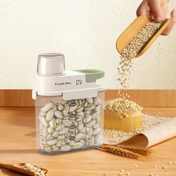 Isvgxsz Rice Storage Container, Dry Food Airtight Container, Pet Dog Cat Food Canister, BPA Free Clear Plastic Kitchen and Pantry Organization Bin for Oatmeal, Grain, Cereal, Pasta, Flour