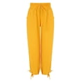 thumbnail image 4 of Yellow Women's Casual Pants, Women'S Cargo Pants Baggy Wide Leg Pants Black Loose High Waist Sweatpants Multi Pockets,Women's Casual Pants S, 4 of 8