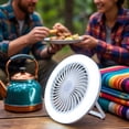 thumbnail image 5 of MMJ Portable Fan, Solar Powered Camping Fan with LED Light, USB Rechargeable, Large Capacity Battery, Hanging Hook for Outdoor Tent, 9.06x9.06x2.76in, 5 of 6