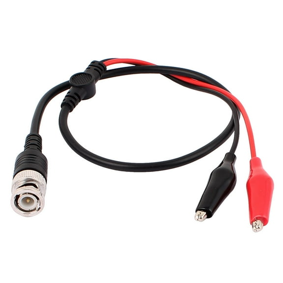 Coaxial Cable Copper BNC Connector to Two Alligator Clip Oscilloscope Probe Test Cable 54cm