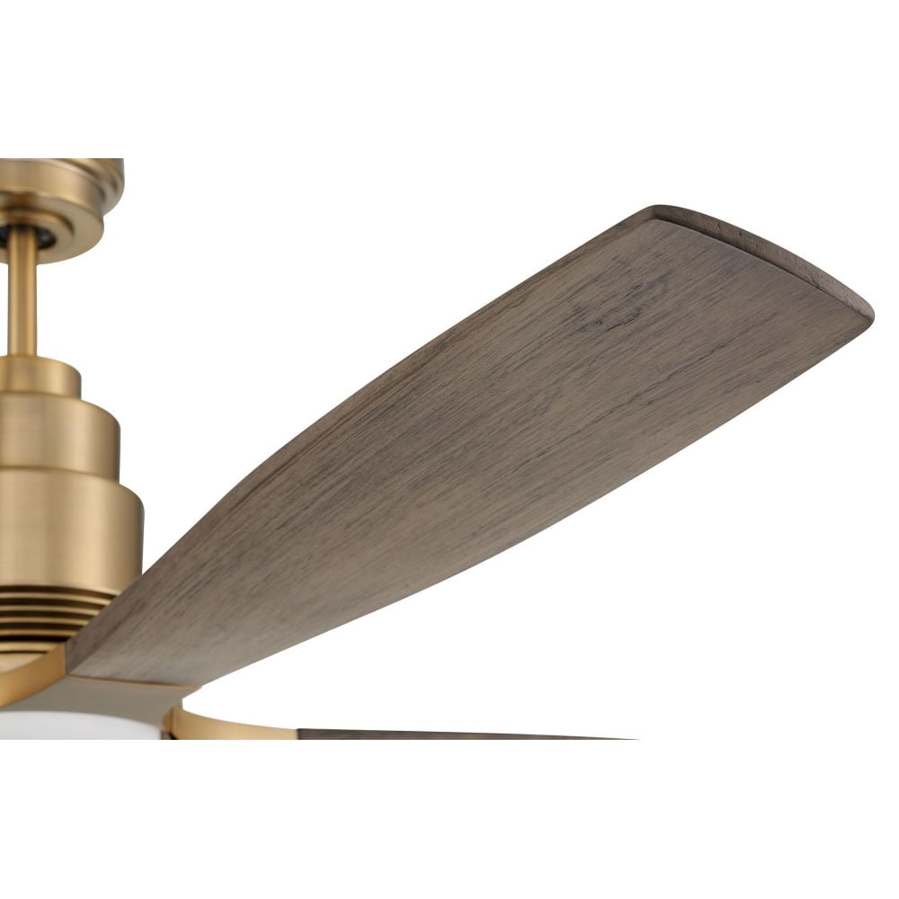 RIC60SB4 Craftmade Lighting Ricasso - 4 Blade Ceiling Fan with Light Kit In Contemporary Style-60 Inche Wide-Satin Brass Finish