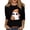 Black, variant on Halloween Tops for Women, 3/4 Sleeve Round Neck with Witch Moon Print, Casual Fall Tunic Blouse,Black S