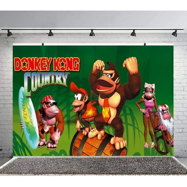 Donkey Kong Country Backdrop Banner Party Supplies Poster Movie Theme Background for Photography Kids Birthday Decorations