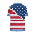 thumbnail image 6 of successthop Independence Day T Shirt Women Flags Plus Size Summer Shirts Festival Top Crewneck Short Sleeve Clothes Blue, 6 of 7