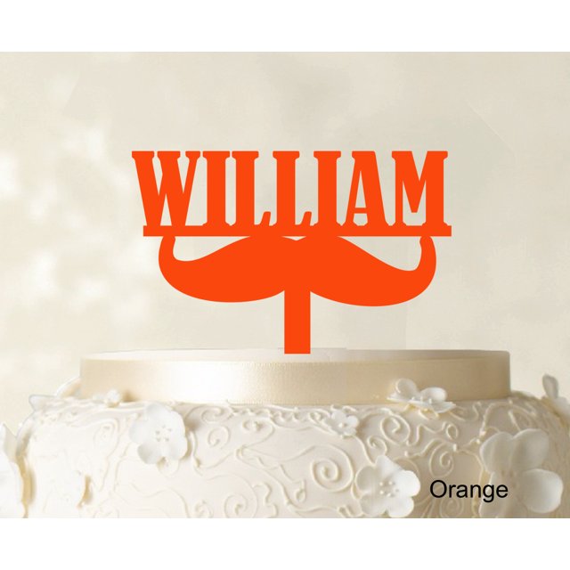 Custom Name Cake Topper Personalized Orange Cake Topper Color Option Available 5-7 Inches Wide