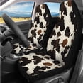 thumbnail image 2 of HUIACONG Cow Print Car Accessories Brown and Black Seat Covers Full Set with Armrest Cover Steering Wheel Cover Seat Belt Pad Headrest Cover Coasters Keychain,14 Pcs,Easy to Install, 2 of 8