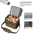 thumbnail image 4 of Black and Brown Leopard Print Insulated Lunch Box for Women Men, Medium Leakproof Cooler Bag with Adjustable Strap, 10"x6.7"x8", 4 of 6