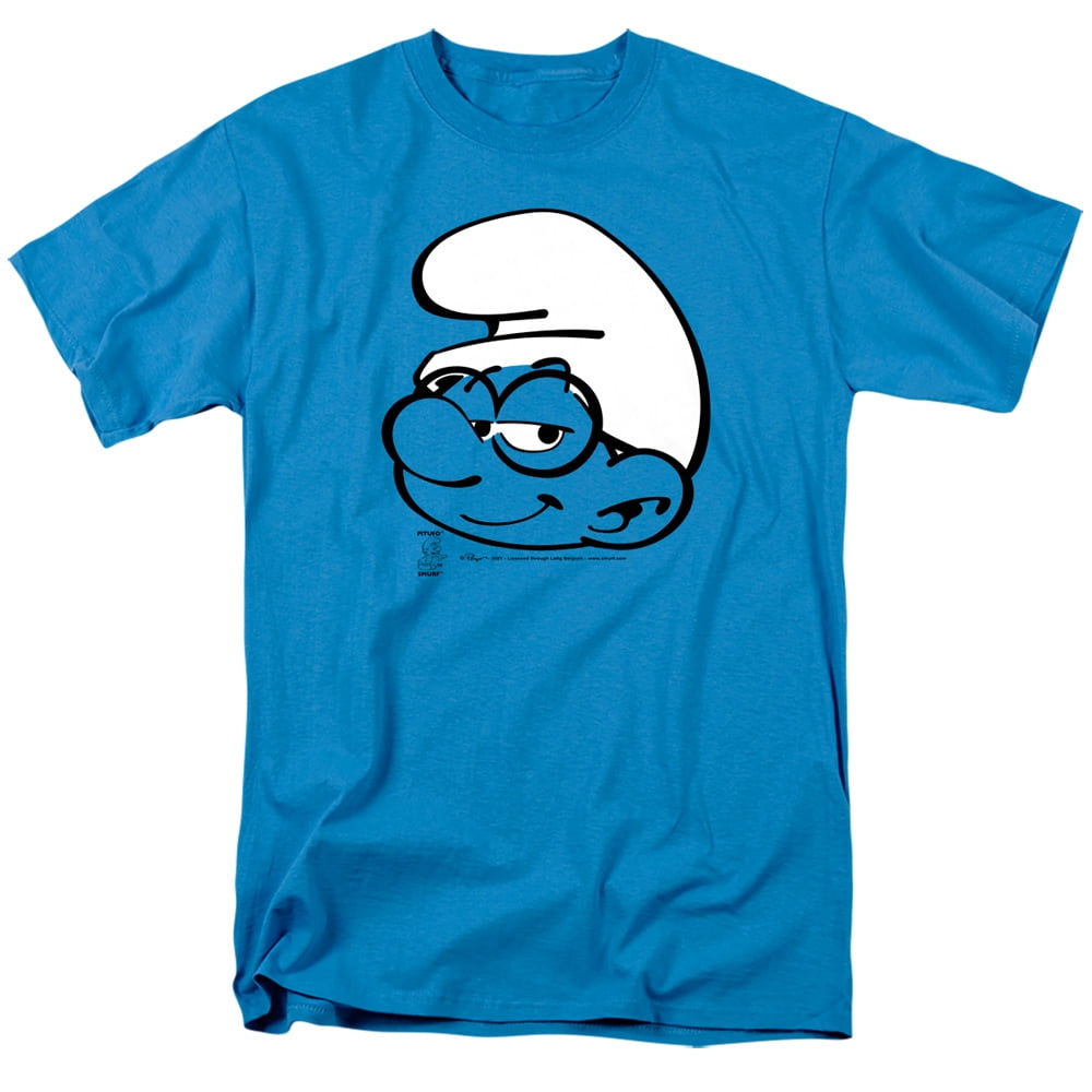 Smurfs Brainy Smurf Head Unisex Adult T Shirt - Walmart.com