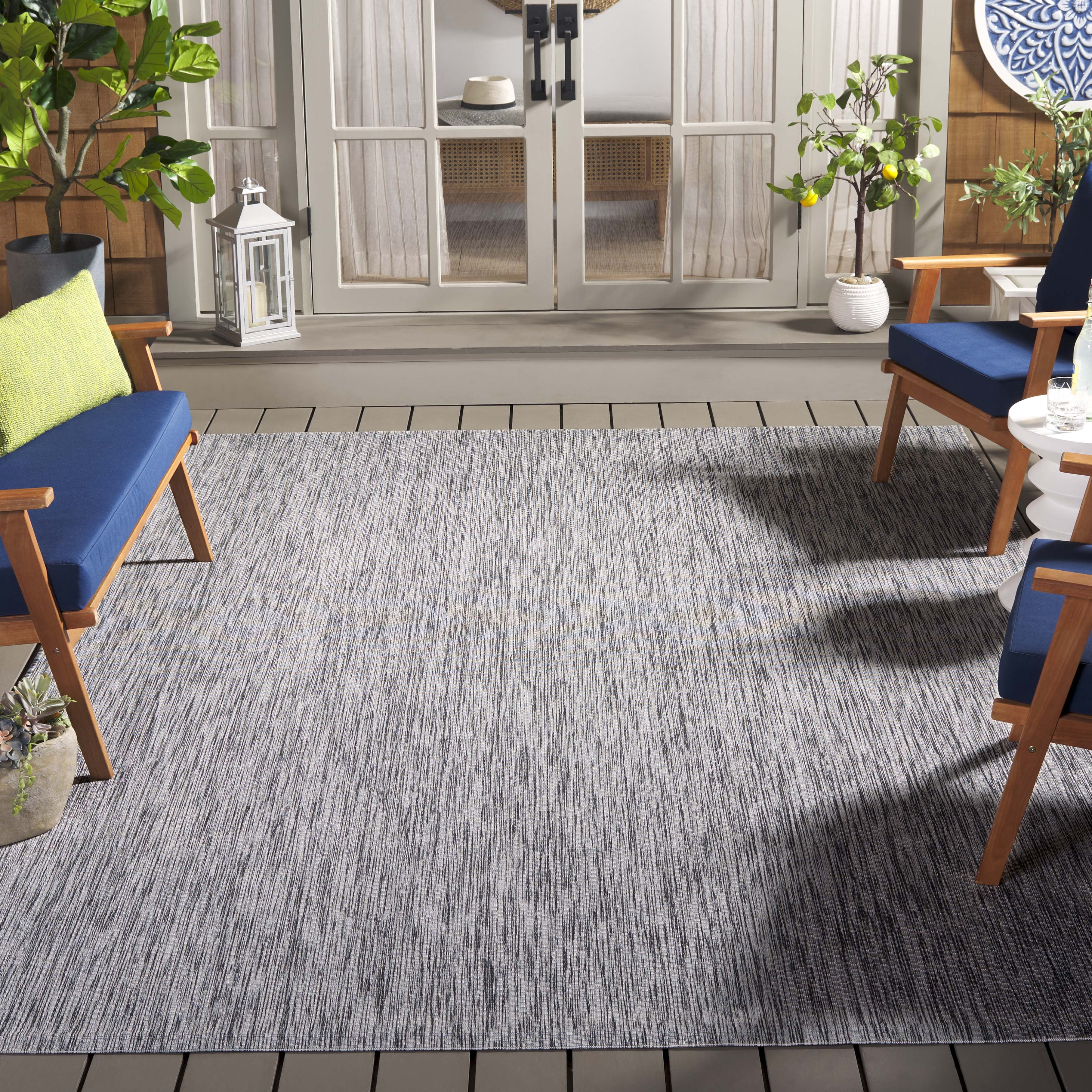 Safavieh Courtyard Emmeline Abstract Indoor/Outdoor Area Rug, Ivory/Dark Gray, 6'7" x 6'7" Square