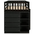 thumbnail image 5 of Twin Over Bunk Bed With 3 Shelves And 4 Drawers In Dark For Bedroom -colored Functional Storage Features, 5 of 6