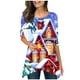 thumbnail image 2 of Pntutb Moda Mujer Cuello Redondo Manga Larga Estampado Casual Camiseta Blusa Pntutb Pntutb-8218, 2 of 5