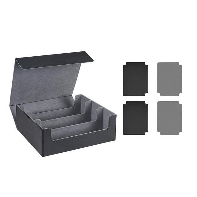 Estuche para cartas de 1800 cartas, protección para tarjetas, a prueba de golpes, cierre magnético premium Tarjetero gris negro
