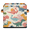 Multicolor 1, variant on CURLYOOT Cute Pet Dogs Colorful 11 x 11 Inch Cube Storage Bin, Fabric Storage Cube Foldable Basket with Leather Handles, Organizer Basket for Closet Shelves