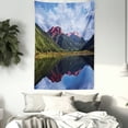 thumbnail image 3 of Nature Scene Tapestry, Red Iron Peaks over Calm High Mountain Lake Colorado Nature Americana Photo, Wall Hanging for Bedroom Living Room Dorm Decor, 40W X 60L Inches, Multicolor, by Ambesonne, 3 of 5