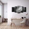 thumbnail image 4 of ZHONGYUTONG Black and White Forest Wall Art 5 Pieces Forest Sunshine Tree Painting Nature Landscape Canvas Prints for Living Room Office Bedroom Framed (12"x16"x2 12"x24"x2 12"x32"x1), 4 of 6