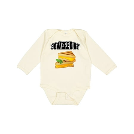 

Inktastic Powered by Grilled Cheese Gift Baby Boy or Baby Girl Long Sleeve Bodysuit