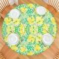 thumbnail image 2 of 44in Round Tablecloth with Elastic Edge, Waterproof Fitted Table Cover for 36-44" Tables, Floral Theme Polyester Reusable Table Cloths Wipe Clean for Picnic, Dining, Outdoor Use and Party Decor, 2 of 7
