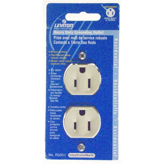 Leviton Mfg C31-R320-I Ivoire Qualité Résidentielle Palettes Droites Réceptacle Recto Verso