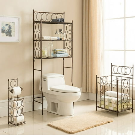 Copper Low Grid Rack - K&B Furniture Copper Iron 3 Tier Bathroom Rack