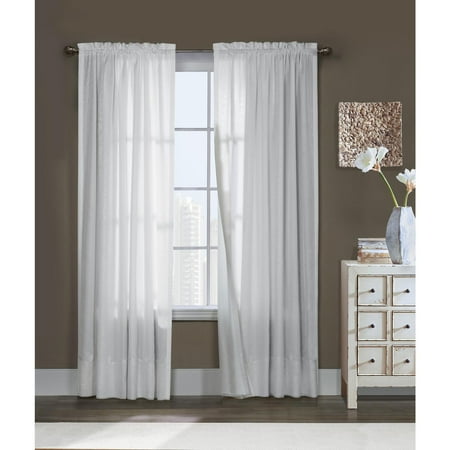 Commonwealth Home Fashion 70489-100-72-001 72 inch Thermalogic Rhapsody Lined Light Filtering Voile Panel, White