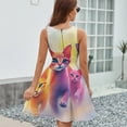 thumbnail image 6 of Pictures Of Colorful Cat Sleeveless Dress Women Summer Evening Dresses Ladies Sundress, 6 of 7