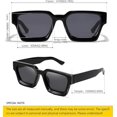 thumbnail image 4 of 2 uds gafas de sol Retro grueso rectángulo grueso mujeres hombres moda estrecho cuadrado negro Tortie marco moda 90s gafas, 4 of 4