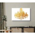 thumbnail image 2 of wall26 Canvas Print Wall Art Golden Chandelier Silhouette on White Background Decorative Lights Digital Art Modern Art Chic Relax/Calm Multicolor for Living Room, Bedroom, Office - 16"x24", 2 of 5