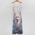 thumbnail image 3 of Watercolor Fox Sleeveless Dress Dresses Summer Elegant Dresses for Women Long Dress, 3 of 6