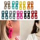 thumbnail image 4 of Pendientes de cadena gruesa Pendientes de cadena de eslabones multicolores Pendientes colgantes de cadena, 4 of 5