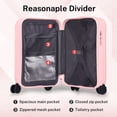 thumbnail image 6 of Carry on Luggage PC ABS Airline Approved Suitcase with Spinner Wheels TSA Lock Hardshell 20 inch Pink, 6 of 10