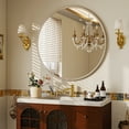 thumbnail image 3 of BEAUTYPEAK 32" Round Bathroom Mirror Vanity Mirror Wall Mounted With Beaded Frame,Silver, 3 of 9