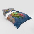 thumbnail image 3 of Psychedelic Duvet Cover Set, Brain Storm Fantasy Visual Modern Mental Ethereal Energy Fiction, Bedding Set with Shams and Fitted Sheet, 3 Sizes, by Ambesonne, 3 of 3