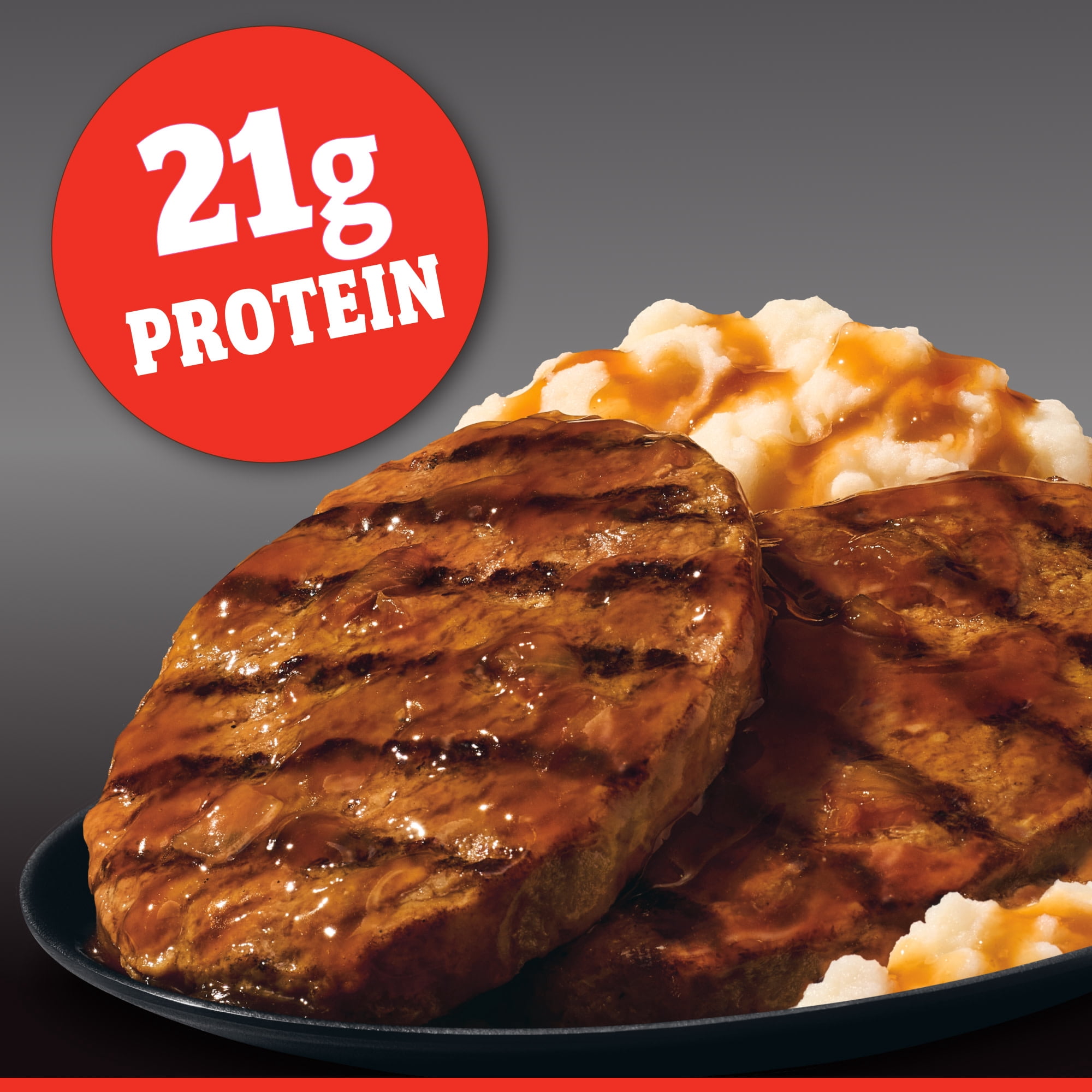 Banquet Double Salisbury Steak, 21g Protein, High Protein Frozen Meal, 12 oz.